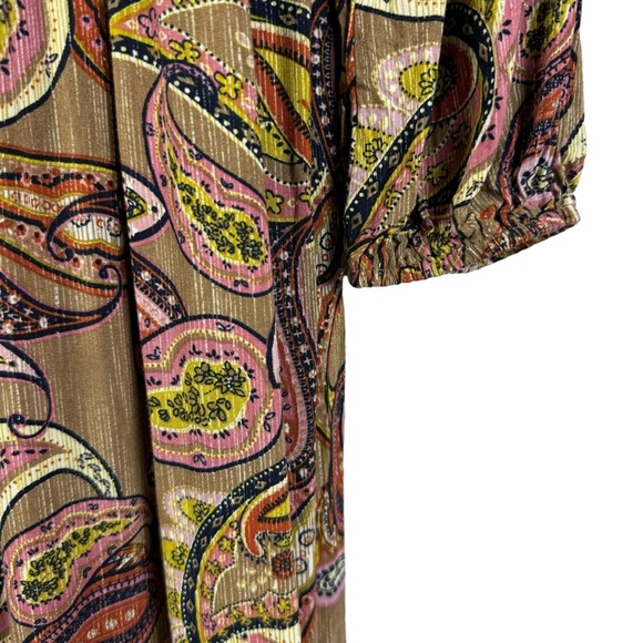 Rusttydustty Maxi Dress Size Medium Paisley Brown Tan - Picture 9 of 12